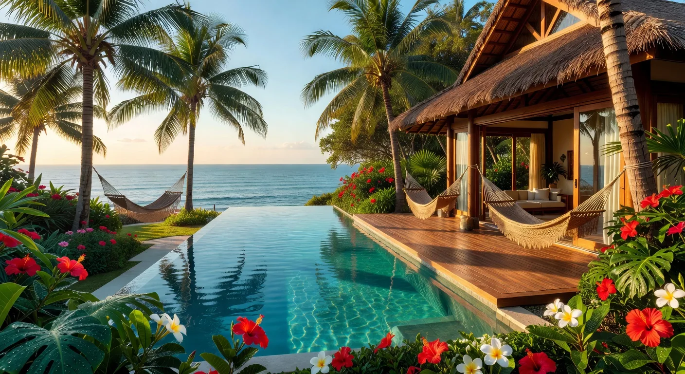Private tropical villa with infinity pool